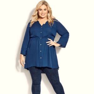 Plus size City Chic Tunic Top, Alpine Green, NWT